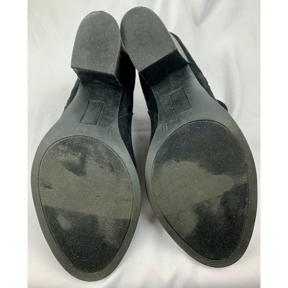 CARLOS BY CARLOS SANTANA BLACK ANKLE BOOTIE OPEN TOE FAUX SUEDE SIZE 11 M - Picture 5 of 5